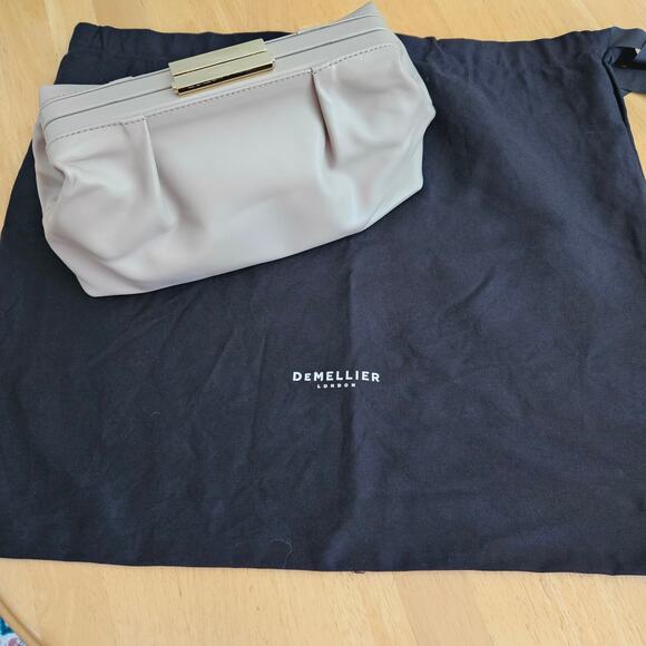 Demellier London Taupe Convertible Clutch Leather  EUC - Picture 2 of 15